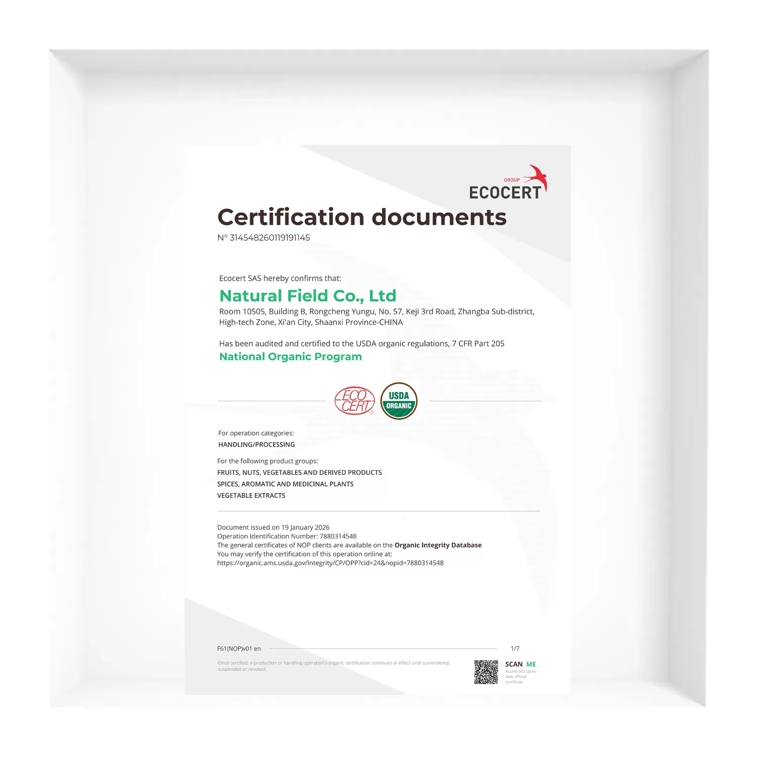 Pensijilan ECOCERT