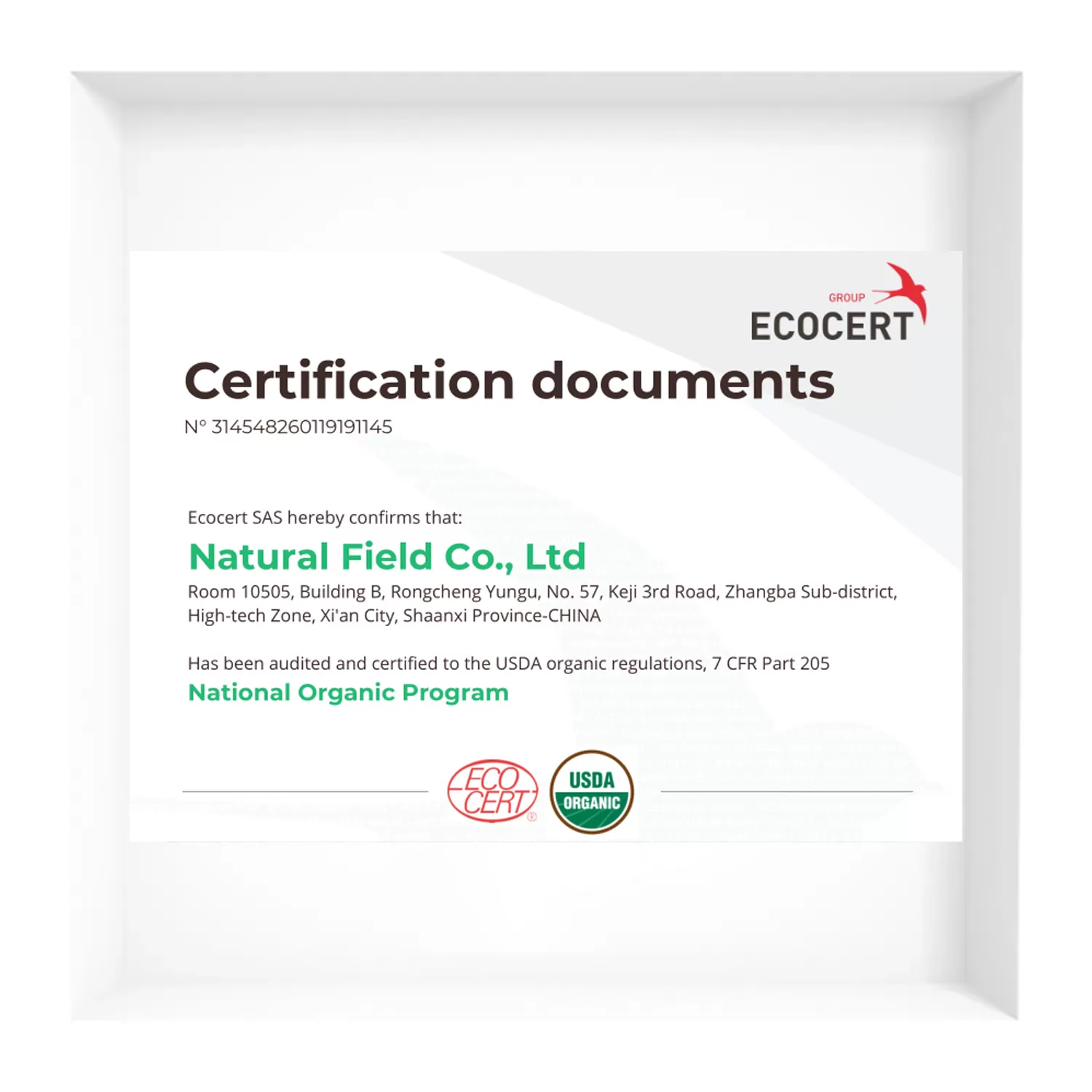 Pensijilan ECOCERT