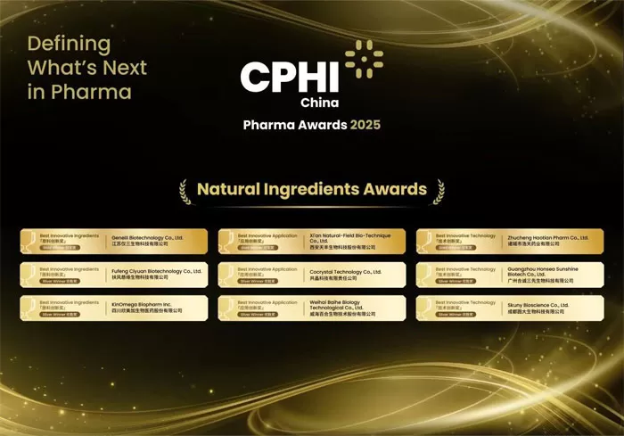 Natural Field NF Lipo Co-oaded Liposome Tech Wins “Applied innovation Award“at CPHI China 2025